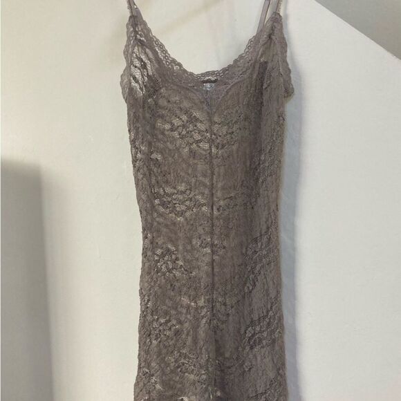 Like new Free People Intimately Tan Lace Spaghetti Strap Cami Small - Picture 1 of 3